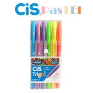 CANETA GEL  6 CORES CIS TRIGEL PASTEL-ES