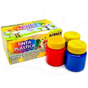 TINTA PLASTICA 6 CORES 15ML ACRILEX