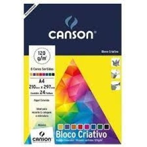 BLOCO CRIATIVO A4 24 FOLHAS 8 CORES120G CANSON - BL